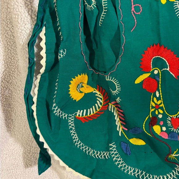 VINTAGE APRON CREWELWORK ROOSTER PORTUGAL - Picture 2 of 7
